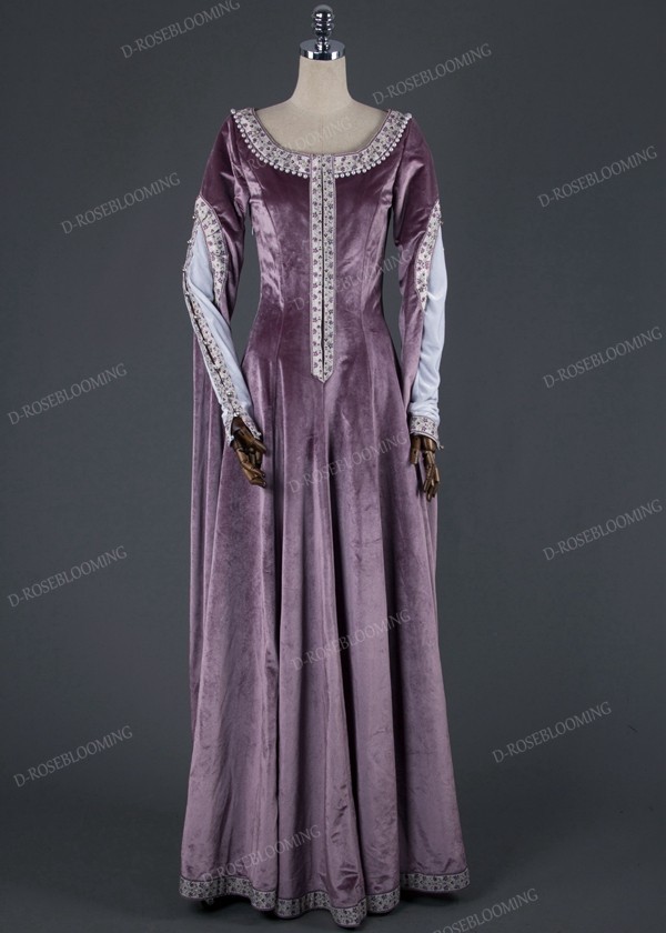 Exquisite Purple Medieval Dress D2011 - D-RoseBlooming
